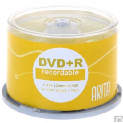 錸德(ARITA) e時(shí)代系列 DVD+R 16速4.7G 空白光盤(pán)/光碟/刻錄盤(pán) 桶裝50片